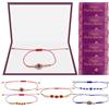 Zidoley Set di 5 braccialetti Rakhi per fratello, squisiti braccialetti fatti a mano per fratelli e bhabhi, con biglietto di auguri, braccialetti tradizionali Raksha Bandhan
