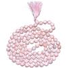 INFINITY GEMS Collana Mala con morganite AAA naturale 108 perline, perline di morganite rosa da 8 mm, collana con nappe annodate a mano, meditazione Mala, Wrap Mala