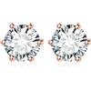 JewelryPalace Orecchini a Bottone Donna Argento 925 con Creato Moissanite, Piercing a Lobo con Pietra a Taglio Rotondo, Solitario in Tre Ori Set Gioielli
