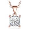 JewelryPalace 1ct Collana Solitario Donna Argento 925 con Creato Moissanite, Collana Ciondolo Pietra a Taglio Principessa con Catena Veneziana Maglia 45cm, Collane Pendenti Tre Ori Set Gioielli Donna