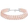 Bling Jewelry Collana A Girocollo Con Tre File Di Perle Simulanti Grigie Rosa E Bianche Realizzata A Mano Per Spose Donne Adolescenti Prom E Matrimoni