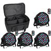 LUCI DA PALCO RICARICABILI 4PCS FARI PAR 36 LED RGB CON BORSA BATTERIA INCLUSA