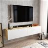 Hanah Home Supporto per TV, melammina, Zaffiro Bianco, Taglia Unica
