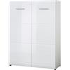 GERMANIA DIE MÖBELMACHER 3524-84 Scarpiera, MDF (Pannello di Fibra a Media densità), truciolare, Bianco, 36 x 89 x 120 cm