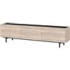 GERMANIA DIE MÖBELMACHER Germania Credenza bassa con finitura rovere e colore nero 1113-627 GW-Cantoria, con 3 ante a ribalta; 184 x 48 x 40 cm (L x A x P)