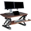 Seville Classics OFF65840 Tavolo da Lavoro Regolabile in Altezza, Metallo Legno, Noce, 90 cm x 59-69 cm x 15 bis 48.5 cm - Stand Scrivania con Altezza Regolabile