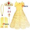 Vicloon Costume Principessa Elsa Per Ragazze 7-8 Anni Con Collana E Orecchini