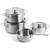 KitchenAid Set di pentole KitchenAid in acciaio inossidabile, 7 pezzi, alluminio, rivestimento antiaderente