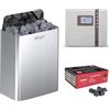 Harvia The Wall - Stufa per sauna con controllo EOS ECON e pietre per sauna 400 V (cromate, 6 kW)