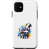 Simpatici Animali della Foresta Acquerel Custodia per iPhone 11 Simpatica Moffetta Acquerello Schizzi Colorati