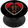 Black Tan Bloodhound Cuore Bloodhound nero e marrone chiaro PopSockets PopGrip Adesivo