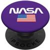 Nasa Felpa NASA con logo Worm e bandiera americana PopSockets PopGrip Adesivo