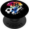 COOL SOCCER DESIGNS AND OUTFITS NUMERO 18 ANNI CALCIO 18° COMPLEANNO PopSockets PopGrip Adesivo