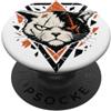 FELINE PET CAT STREETWEAR Raschietto resistente con gatto in arancione e nero PopSockets PopGrip Adesivo