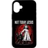 Dark Occult Horror Graphics Custodia per iPhone 16 Plus Not Today Jesus Occult Horror Graphic Halloween Witchcraft