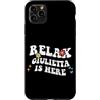 Personalized First Name outfit For Women Custodia per iPhone 11 Pro Max Retro Groovy Relax GIULIETTA Is Here Funny Mother's Day Nome