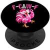 F-Caw-F Pink Ribbon Rooster Cancer Aware F-Caw-F Cancer Funny Pink Rooster Breast Cancer Awareness PopSockets PopGrip Adesivo