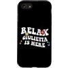 Personalized First Name outfit For Women Custodia per iPhone SE (2020) / 7/8 Retro Groovy Relax GIULIETTA Is Here Funny Mother's Day Nome