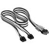 CORSAIR Elite Premium Type 5 con Guaina Individuale cavi alimentatore 2x 8 Pin a PCIe 12V-2x6 600W - Guaina in paracord a tripla maglia, compatibile con PSU Corsair Type 5 - Nero/Bianco