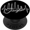 Le skyline di Shanghai per gli amanti de Shanghai Skyline Battito del Cuore La Cina Amo Shanghai PopSockets PopGrip Adesivo