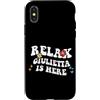 Personalized First Name outfit For Women Custodia per iPhone X/XS Retro Groovy Relax GIULIETTA Is Here Funny Mother's Day Nome