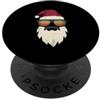 Cool Retro Santa Sunglasses Holiday Appa Cool Babbo Natale Retro Sunset Occhiali da sole Natale PopSockets PopGrip Adesivo