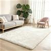 mcc direct Tappeto a pelo lungo super soffice, per soggiorno, camera da letto e cameretta dei bambini (crema, 120 x 160 cm)