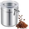 Hapivida Barattolo per Caffè, Barattolo Ermetico per di Caffè in Grani con Coperchio Trasparente Barattolo per Cereali da Cucina Sigillato Sottovuoto per Caffè Tè Noci(L)