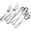 FURONGHUAK Set Posate 30 Pezzi in Acciaio Inox 18/10 Lucido Specchio | Design Ergonomico, Resistente alla Ruggine, Lavabile in Lavastoviglie, Uso Quotidiano e Feste, Premium 20 Pezzi