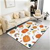 Loussiesd Tappeto autunnale 100 x 150 cm arcobaleno zucca tappeti per soggiorno camera da letto per ragazzi Decor foglia d'acero set autunno fattoria rosso bianco tappetino interno camera da letto