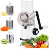 FARYODI Grattugia per verdure con manovella, 3 lame intercambiabili in acciaio inox, grattugia manuale per formaggio e verdure, tagliaverdure multiuso per formaggio, cetrioli, carote e noci, grattugia rapida