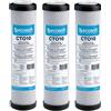 AQUATECNICA AcquaHOME® NEW Kit 3X Cartuccia Carbon Block CTO 10 - 10 micron - Filtro Blocco Carbone Attivo CTO10 per depuratori acqua ad osmosi inversa | Made in Europa | Nuovo formato con durata fino a 15000 L