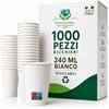MP ECO SOLUTION 1000 Bicchieri Carta 240 ml (8 oz) Bianchi e Havana - Bicchieri Monouso per Caffè, Acqua e Bevande Calde - Professionali per Bar, Hotel, Ufficio ed Eventi - Made in Italy (Bianco)