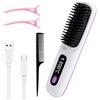 Thryvix Spazzola Lisciante per Capelli, Mini Spazzola Elettrica Ricaricabile con Tecnologia Ionica, 3 Temperature, Display LED, per Capelli Corti, Viaggio e Uso Quotidiano