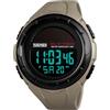 MASTOP Energia solare Orologio per gli Uomini Militare Digitale Multifunzionale Led Luminoso Indicazione 2 Fuso Orario 50m Impermeabile Orologio Reloj Solar para Hombre, T Caffè, Orologio da polso da
