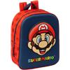 safta SUPER MARIO 3D - Zaino da asilo 3D, adattabile al carrello, facile da pulire, ideale per bambini di diverse età, comodo e versatile, qualità e resistenza, 22 x 10 x 27 cm, blu marino/rosso, M, Casual