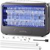 Zelixora Lampada Antizanzare, Zanzariera Elettrica a Doppia Griglia 3500V 20W Ammazza Zanzare e Mosche, Trappola Zanzare Ammazza per Interno con Timer e Telecomando, Due Lampa