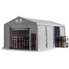 TOOLPORT Tendone deposito 6x8 m Tendone Industriale Tendostruttura con Altezza Laterale 3m Grigio telone in PVC 850 N Impermeabile utilizzo continuativo con Apertura a Fisarmonica