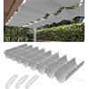 Woace Vela Ombreggianti Onda Retrattile 3x3.8m Tenda da Sole per Esterno Vele Ombreggiante Impermeabile Telo Parasole con Occhiellato Protezione UV Tenda Vela per Giardino Balcone Terrazza Grigio chiaro