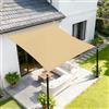 Sunnylaxx 4x4m Tenda a Vela Ombreggiante Quadrata Sabbia | Impermeabile Facile da Iinstallare,Include Corde Gratuite, OXFORD Materiale,Cucitura Doppia,Nastro Rinforzato