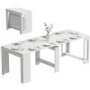 HOMCOM Tavolo da Pranzo Allungabile 48-240x90cm per 10 Bianco
