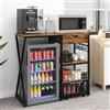 PUNCIA Mini Supporto Bar da Bevande con Ripiano Regolabile (Marrone)