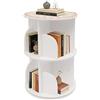 LXKJDS Libreria girevole a 2 livelli, a 360°, con 8 scomparti, in PVC, per soggiorno, camera da letto, cameretta dei bambini, scaffale girevole salvaspazio in bianco