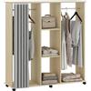 HOMCOM Armadio mobile 6 ruote 120x40x128cm Legno naturale | Armadio in legno