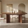 Merax Tavolo da pranzo allungabile 120/160 x 80 cm, tavolo rettangolare per 4-6 persone, con gambe scanalate a V, piano in MDF, per sala da pranzo, cucina e soggiorno, noce