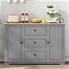 Easexcy Credenza moderna ed elegante, colore grigio, 126 x 40 x 86 cm | Con 3 cassetti e ante simili al frigorifero, credenza per sala da pranzo, soggiorno e corridoio