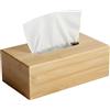 CLP Scatola Porta Fazzoletti in Legno Naturale Kalmia, Dispenser in bambù per Bagno e Cucina, Ricaricabile | Colore Natura