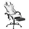 FIVMEN Sedia da gaming, massaggiante, colore bianco, per gaming, con poggiapiedi, poggiatesta e massaggi, ergonomica, regolabile in altezza, per sala giochi, ufficio
