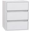 HOMCOM Cassettiera Moderna 3 Cassetti per Corridoio 40x30x50.5 cm Bianco | per Camera da Letto, Mobile Cassettiera, in Truciolato