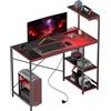HOMCOM Scrivania da gaming con luci LED e prese 110x50cm Nero
